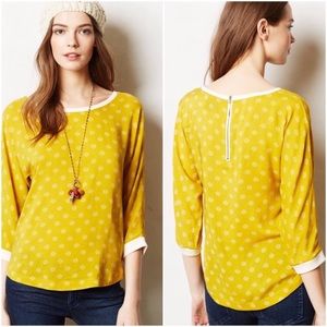 Anthropologie Maeve Mustard Ayton Top Size 2